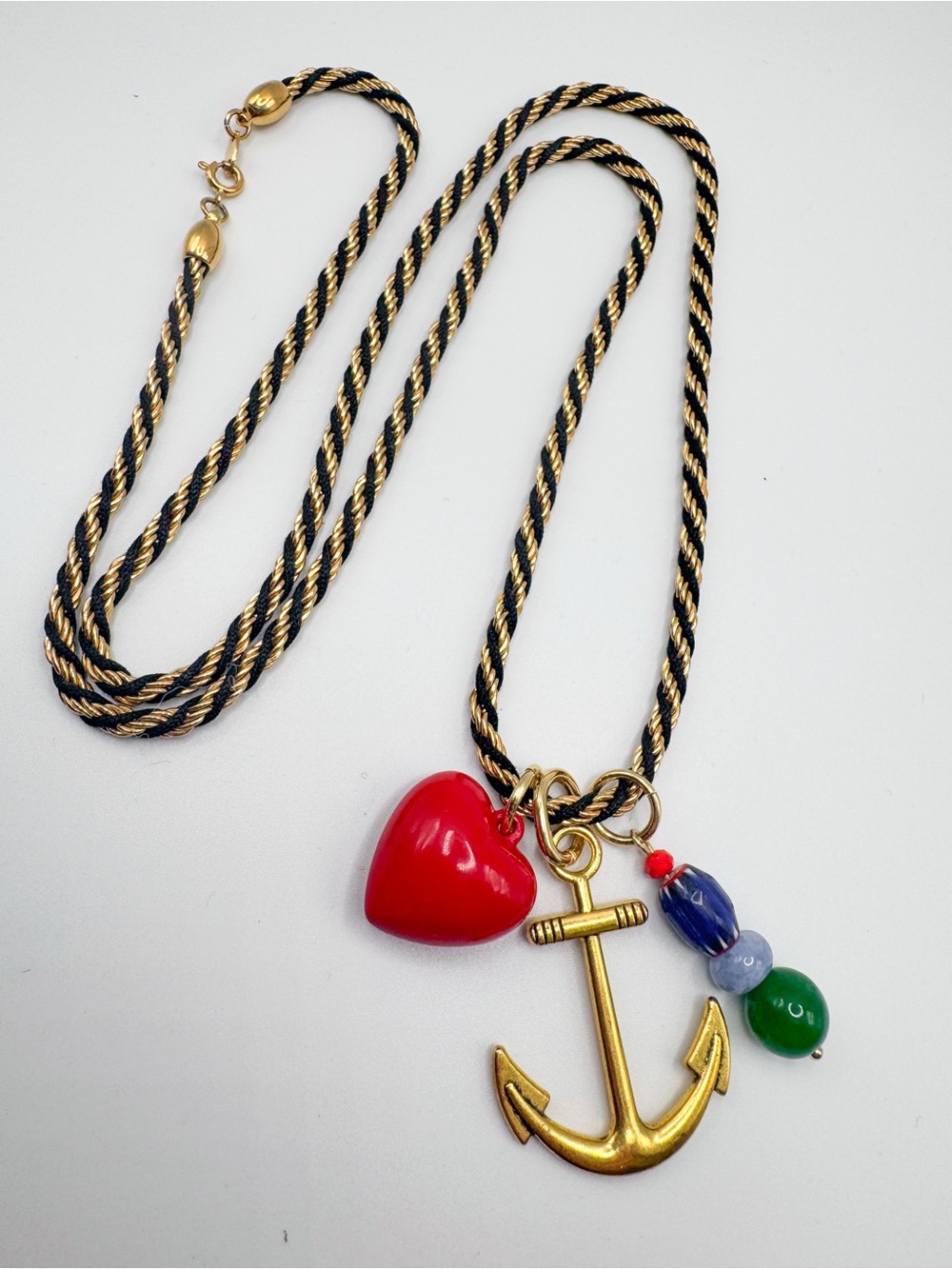 Vintage Trifari Rope Chain with Removable Vintage Charms